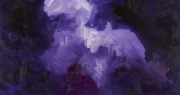 Purple series #1 oil on canvas  amethyst, pyrite 48x48"
122x122cm depth 2"