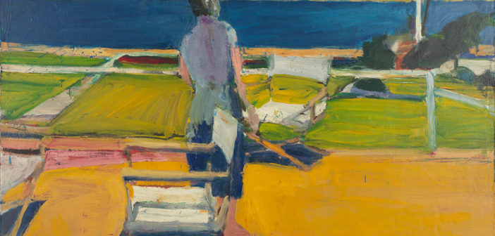 Richard Diebenkorn, Seated Nude, Arm on Knee, 1962. Oil on canvas, 51.25 x 45.75 in. Collection of the Oakland Museum of California, Gift of the Estate of Howard E. Johnson. © The Richard Diebenkorn Foundation.
