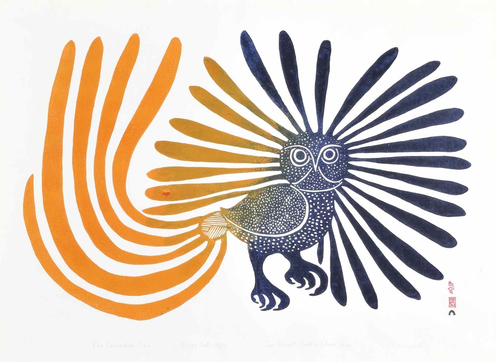 ENCHANTED OWL 11" x 14" art print by Inuit artist Kenojuak Ashevak 