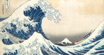 The Great Wave, from the series Thirty-six Views of Mount Fuji (ca. 1830–32, Edo Period)
Polychrome woodblock print; ink and color on paper
10 1/8 x 14 15/16 inches
by Katsushika Hokusai (1760–1849)