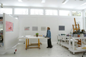 Helen Frankenthaler in her studio in Darien, Connecticut, 2003 Suzanne DeChillo photo