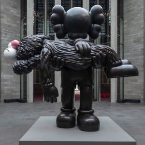 Gone, 2019, for the exhibition Companionship in the age of Loneliness Bronze 7 metres by KAWS
