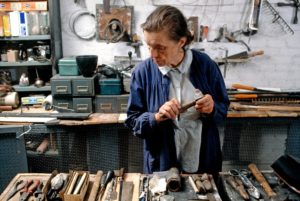 Louise Bourgeois in her studio in Chelsea, New York City, 1974.