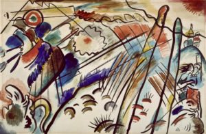 Study for “Improvisation 28” (Second Version), 1912 Watercolor, india ink, and graphite on paper 15 3/8 x 22 1/8 inches by Wassily Kandinsky