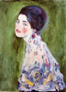 Portrait of a Lady (1916-1917) oil on canvas 60 cm × 55 cm by Gustav Klimt (1862-1918) 