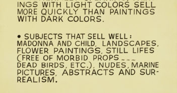 Tips For Artists Who Want To Sell, 1966-68
acrylic on canvas
68 1/4 x 56 1/2 x 1 1/2 inches
by John Baldessari (1931-2020)