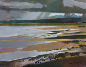 Storm Over the Serpentine, Nicomeckl Estuary, 2013 acrylic on canvas 11 x 14 inches by Robert Genn 