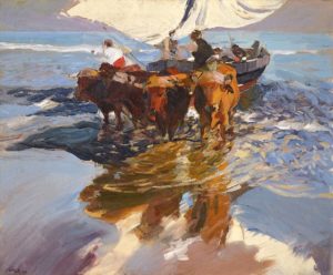 The return from fishing, Valencia beach, 1908 oil on canvas 90 x 110 cm by Joaquin Sorolla