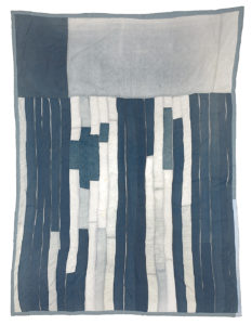 Blocks and Strips Work-Clothes Quilt, c. 1950s Denim and cotton twill 87 x 66 inches by Emma Lee Pettway Campbell (1928-2002)