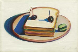 Sandwich, 1963 oil on canvas 8 x 12 inches by Wayne Thiebaud (b. 1920) 