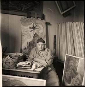 Emily Carr in her Victoria, B.C. studio, 1939