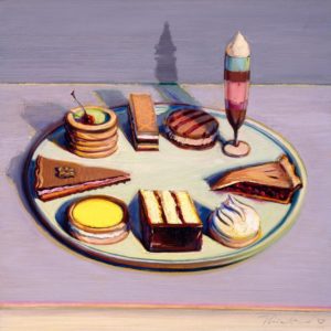 Dessert Tray, 1992-1994 oil on canvas by Wayne Thiebaud