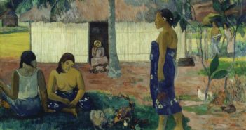 Why Are You Angry? (No Te Aha Oe Riri), 1896
Oil on canvas
37 1/2 × 51 2/5 inches
by Paul Gauguin (1848-1903)