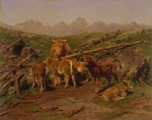 Weaning the Calves, 1879 Oil on canvas 25.6 x 32 inches by Rosa Bonheur