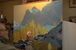 Analagous orange glaze being applied over acidic yellow. Then those larches, as they say, will be ‘ready to go back into.’