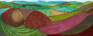 Double East Yorkshire, 1998 Oil on 2 Canvases 60 x 152 inches by David Hockney