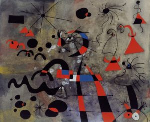 The Escape Ladder (from the Constellation series), 1940 Gouache, watercolor, and ink on paper 15 3/4 x 18 3/4 inches by Joan Miro