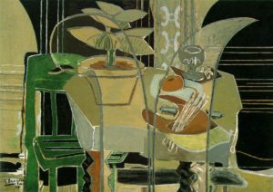 Interior with Palette, 1942 Oil on canvas 55 5/8 × 77 inches by Georges Braque (1882-1963)