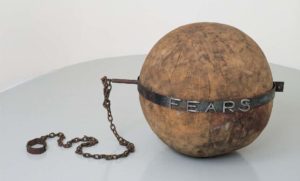 Fears, 1992 Wood and iron Diameter: 30 inches by Louise Bourgeois