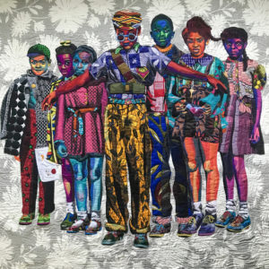 The Safety Patrol, 2018 Quilted and appliquéd cotton, wool and chiffon 82 × 90 inches by Bisa Butler (b. 1973)