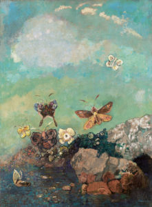 Papillon, 1910 Oil on canvas 29 x 21.6 inches by Odillon Redon