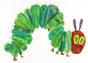 Illustration from The Very Hungry Caterpillar, 1969 and 1987 Collage by Eric Carle