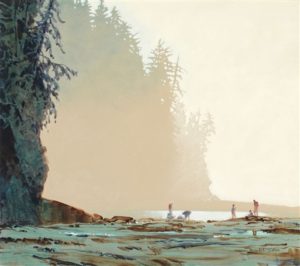 At Cullite Creek on the West Coast Trail, 1996 30 x 34 inches Acrylic on canvas by Robert Genn