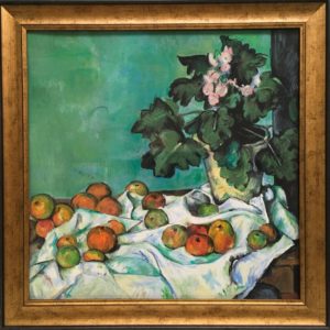 Denise Dupre's copy of Still Life with Apples and a Pot of Primroses, ca. 1890 by Paul Cézanne (1839-1906)