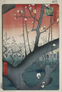 The Plum Garden in Kameido, 1853 From One Hundred Famous Views of Edo Colour woodblock by Utagawa Hiroshige 