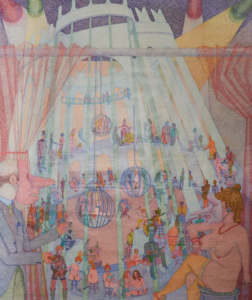 Circus of Life, 1978 Oil on canvas 162 x 192.5 cm by Peter Newton