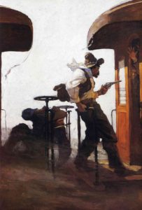 The Train Robbery, 1912 by N.C. Wyeth