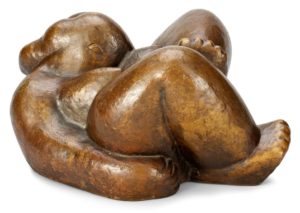 La Dormeuse, 1943 Bronze with patina 14 x 34 cm by Henri Laurens