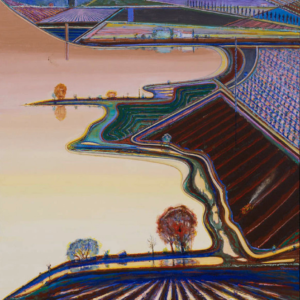 River Lake, 2008 Oil on canvas 60 x 60 inches by Wayne Thiebaud