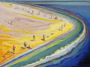 Triangle Beach, 2003-2005 Oil on canvas 30 x 40 inches by Wayne Thiebaud
