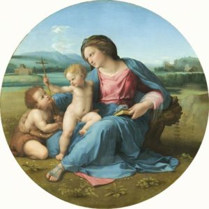 The Alba Madonna, ca. 1510 Oil on panel transferred to canvas 94 1/2 inches diameter by Raphael