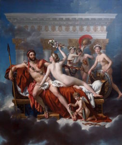 Mars Being Disarmed by Venue and the Three Graces, 1824 Oil on canvas 308 x 265 cm by Jacques Louis David