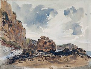Cliffs at Fecamp, circa 1835-1839 Watercolour by Eugene Delacroix 