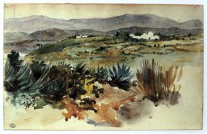 Sketchbook of Delacroix, notes from a journey to Morocco, 1832 Watercolour 8 3/16 x 11 7/16 inches by Eugene Delacroix
