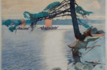 Poplar Bay, Lake of the Woods, 1930
Colour woodcut print 23.9 x 33.5 cm
by Walter Joseph (W.J.) Phillips (1884–1963)