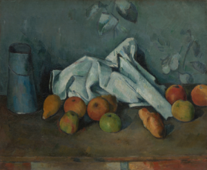 Milk Can and Applies, 1879-80 Oil on canvas 50.2 x 61 cm by Paul Cézanne