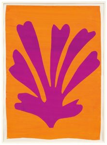 Violet Leaf on Orange Background (Palmette), 1947 Collage by Henri Matisse