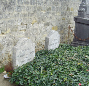 Vincent and Theo van Gogh's gravesite at the cemetery of Auvers-sur-Oise.