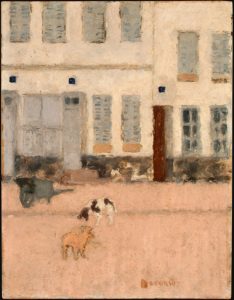 Two Dogs in a Deserted. circa 1894 Oil on panel Dimensionsheight: 13.8 x 10.6 inches by Pierre Bonnard