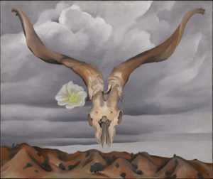 Ram's Head, White Hollyhock-Hills (Ram's Head and White Hollyhock, New Mexico), 1935 Oil on canvas 30 x 36 inches by Georgia O'Keeffe
