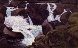 Foss / Waterfall, 1909 Olíumálverk/Oil 26 x 39.5 cm by Þórarinn B. Þorláksson 