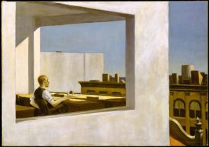 Office in a small city, 1953 Oil on canvas 28 × 40 inches by Edward Hopper