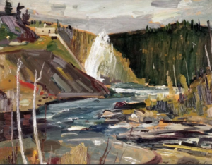 Montreal River, Blow Off at Cobalt, n.d. Oil on board by Lorne Bouchard